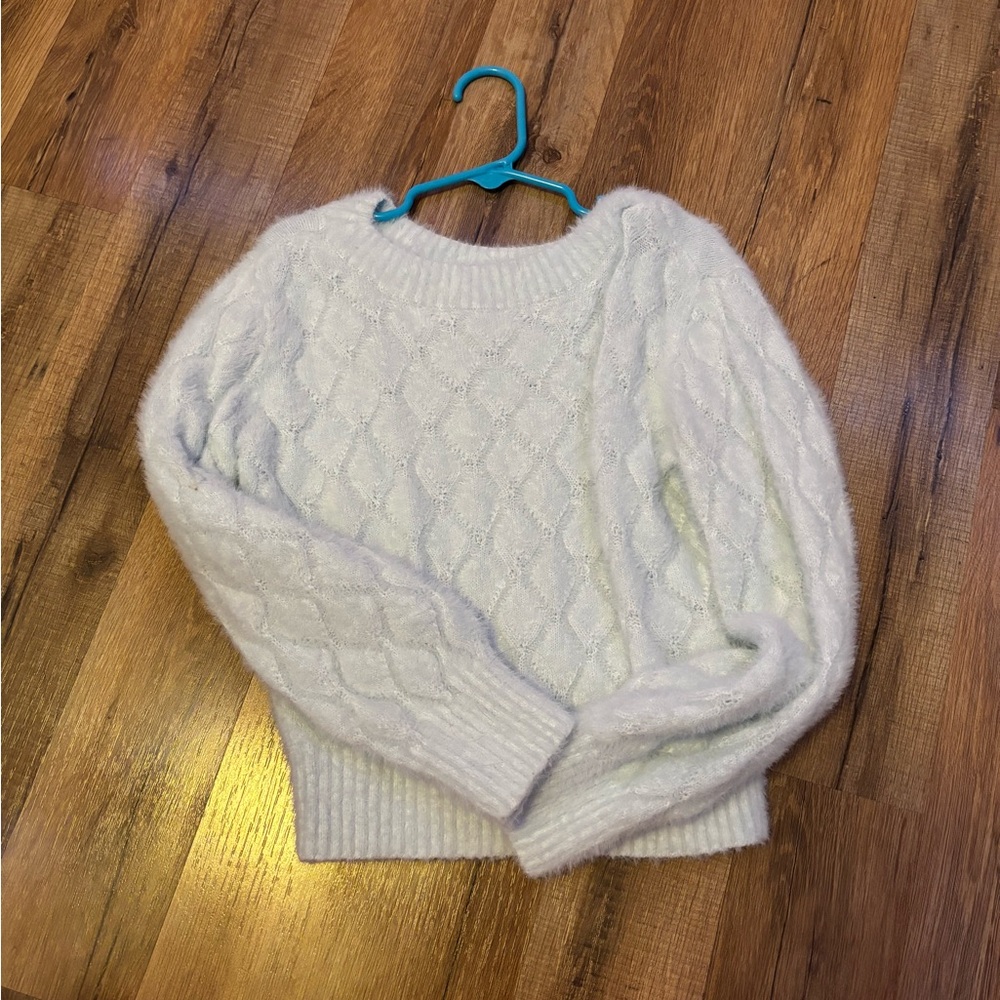 Abercrombie Kids Soft White Cable Knit Sweater